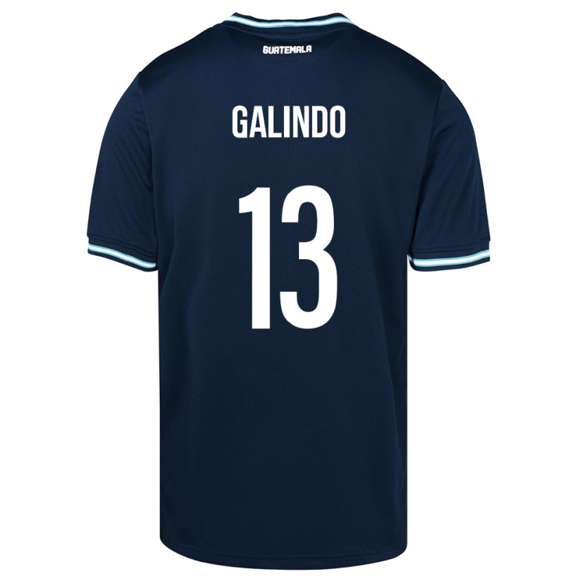 Kandiny Hombre Camiseta Guatemala Alejandro Galindo #13 Azul 2ª Equipación 24-26 La Camisa Chile