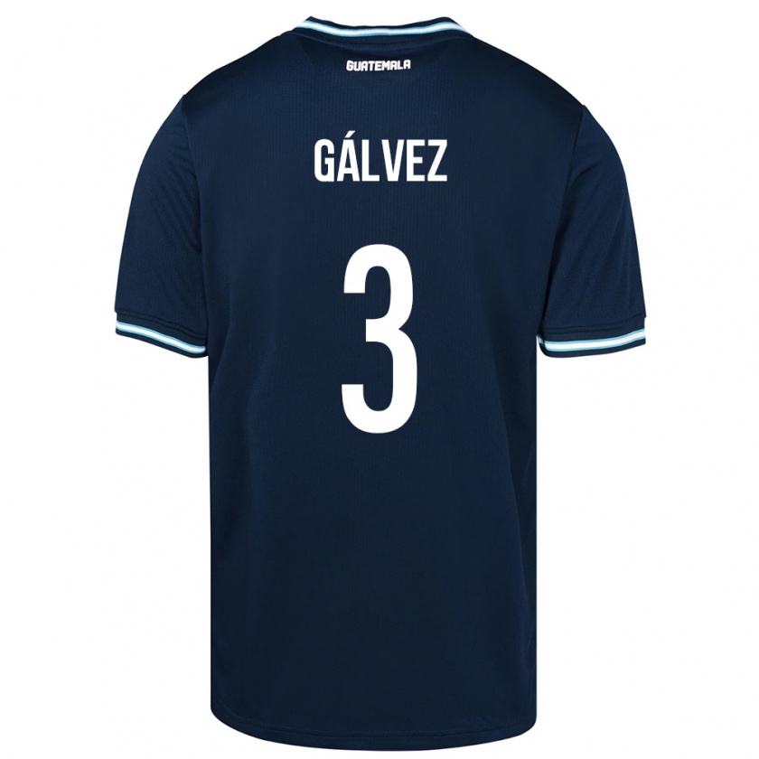 Kandiny Hombre Camiseta Guatemala Fredy Gálvez #3 Azul 2ª Equipación 24-26 La Camisa Chile