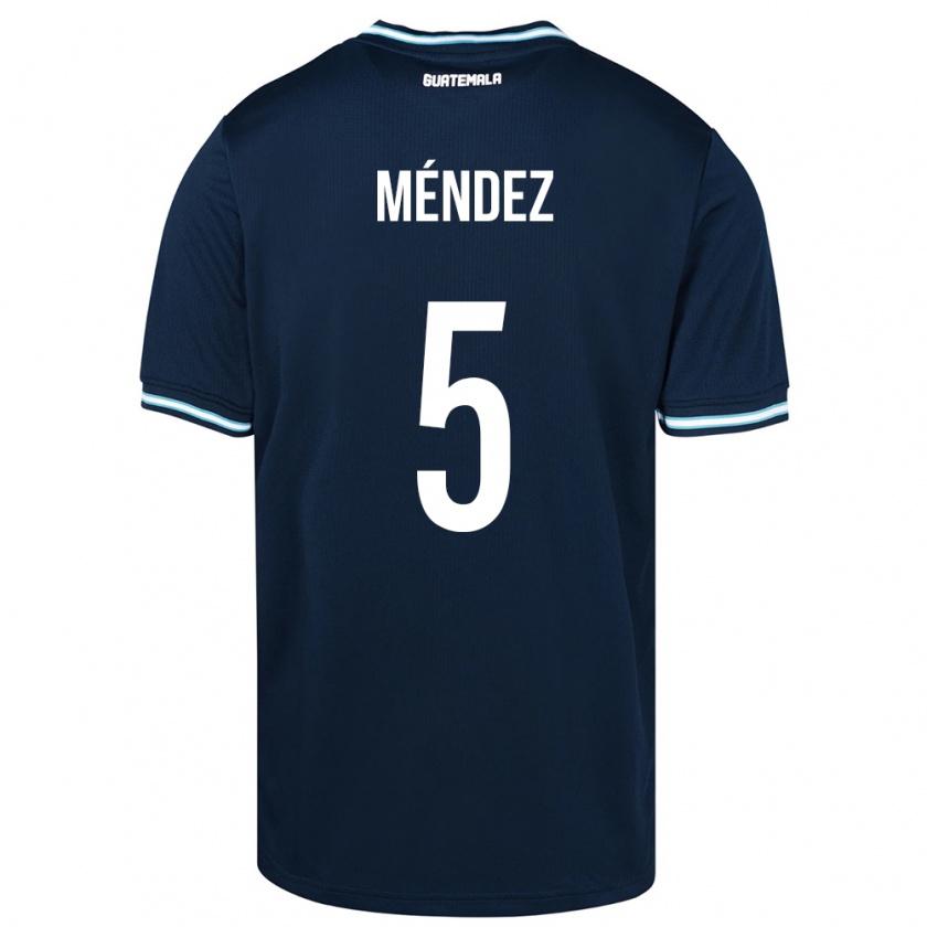 Kandiny Hombre Camiseta Guatemala Diego Méndez #5 Azul 2ª Equipación 24-26 La Camisa Chile