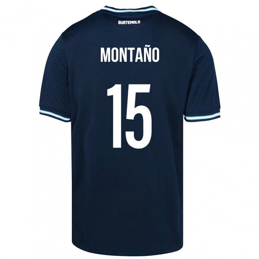 Kandiny Hombre Camiseta Guatemala Figo Montaño #15 Azul 2ª Equipación 24-26 La Camisa Chile