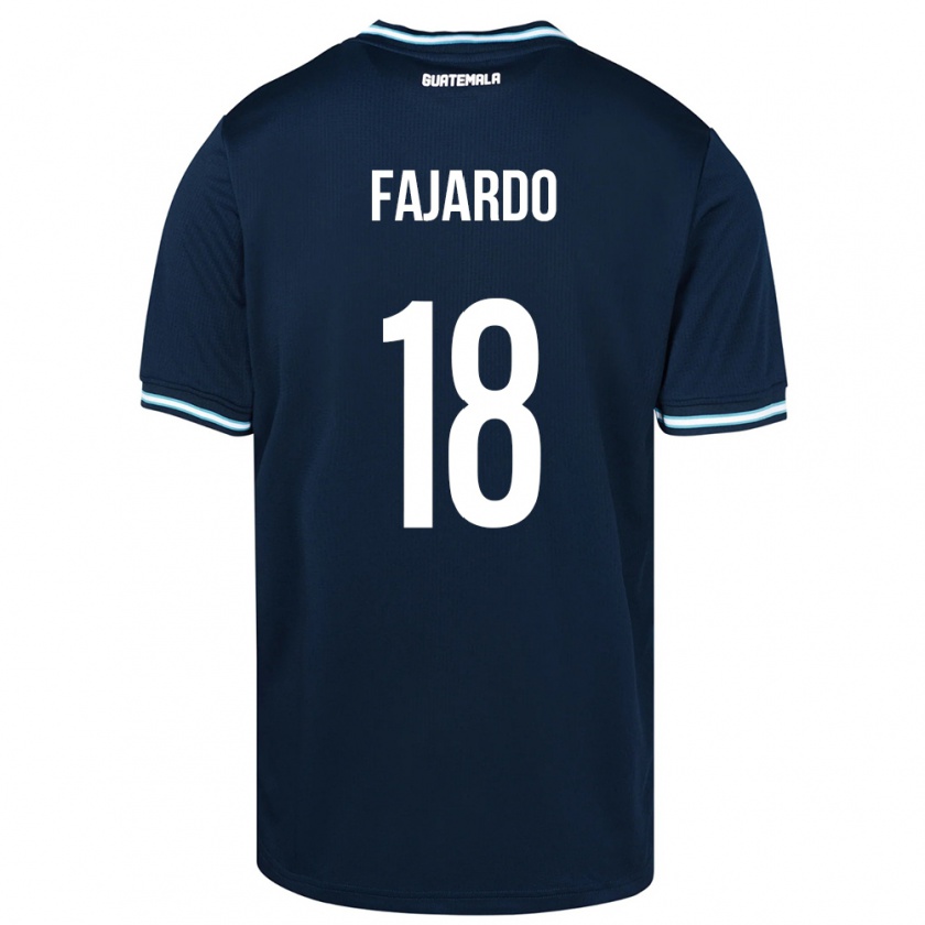 Kandiny Hombre Camiseta Guatemala William Fajardo #18 Azul 2ª Equipación 24-26 La Camisa Chile