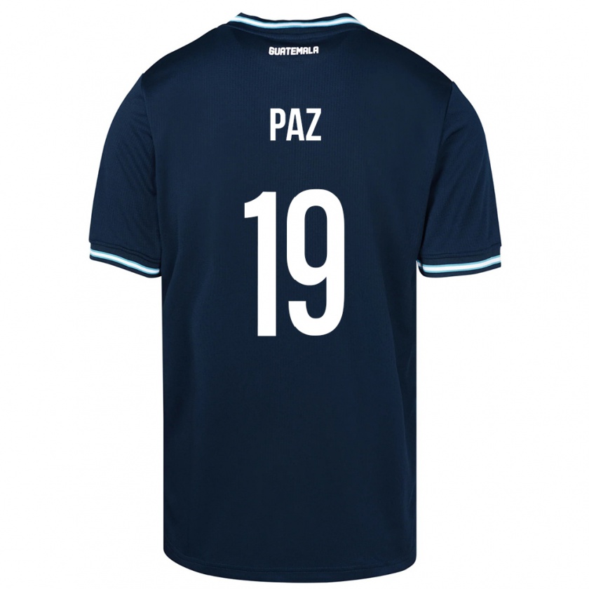 Kandiny Hombre Camiseta Guatemala Vidal Paz #19 Azul 2ª Equipación 24-26 La Camisa Chile