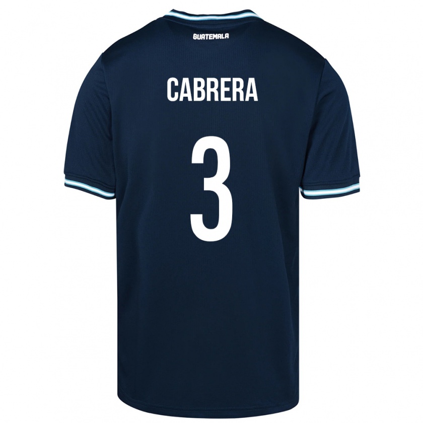 Kandiny Hombre Camiseta Guatemala Gabriel Cabrera #3 Azul 2ª Equipación 24-26 La Camisa Chile