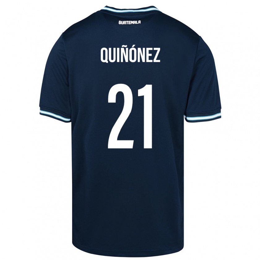 Kandiny Hombre Camiseta Guatemala Andrea Quiñónez #21 Azul 2ª Equipación 24-26 La Camisa Chile