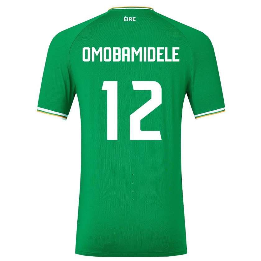 Kandiny Mujer Camiseta Irlanda Andrew Omobamidele #12 Verde 1ª Equipación 24-26 La Camisa Chile