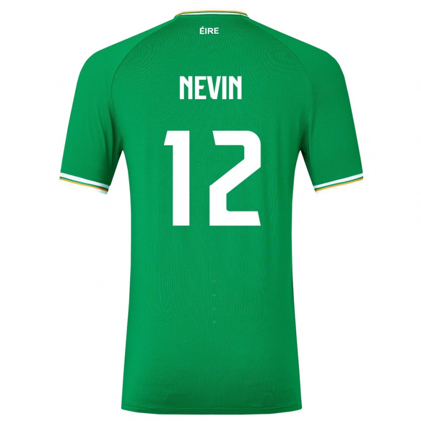 Kandiny Mujer Camiseta Irlanda Harry Nevin #12 Verde 1ª Equipación 24-26 La Camisa Chile