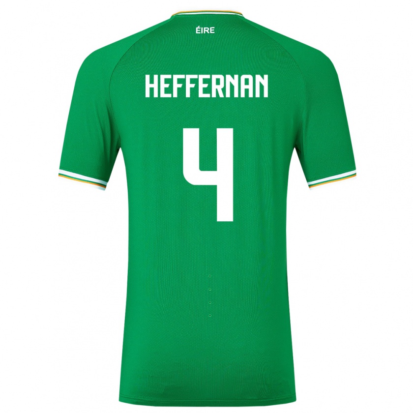 Kandiny Mujer Camiseta Irlanda Cathal Heffernan #4 Verde 1ª Equipación 24-26 La Camisa Chile