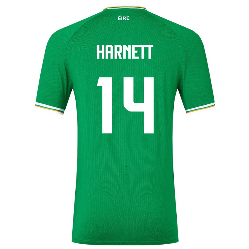 Kandiny Mujer Camiseta Irlanda Kaylem Harnett #14 Verde 1ª Equipación 24-26 La Camisa Chile