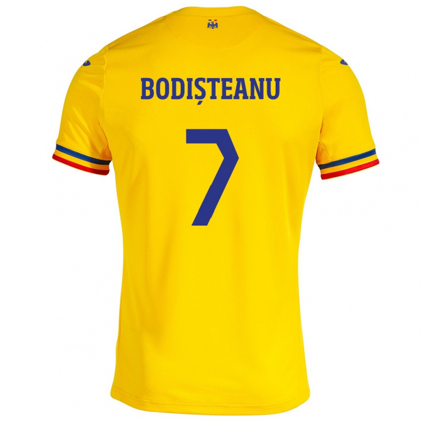 Kandiny Mujer Camiseta Rumania Ștefan Bodișteanu #7 Amarillo 1ª Equipación 24-26 La Camisa Chile