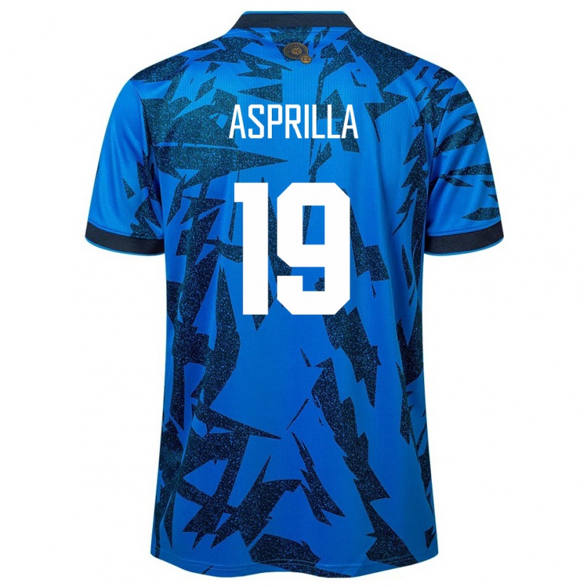 Kandiny Mujer Camiseta El Salvador Jair Asprilla #19 Azul 1ª Equipación 24-26 La Camisa Chile