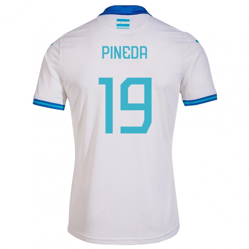 Kandiny Mujer Camiseta Honduras Carlos Pineda #19 Blanco 1ª Equipación 24-26 La Camisa Chile