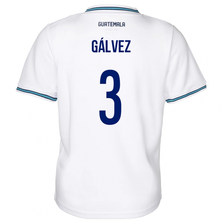 Kandiny Mujer Camiseta Guatemala Fredy Gálvez #3 Blanco 1ª Equipación 24-26 La Camisa Chile