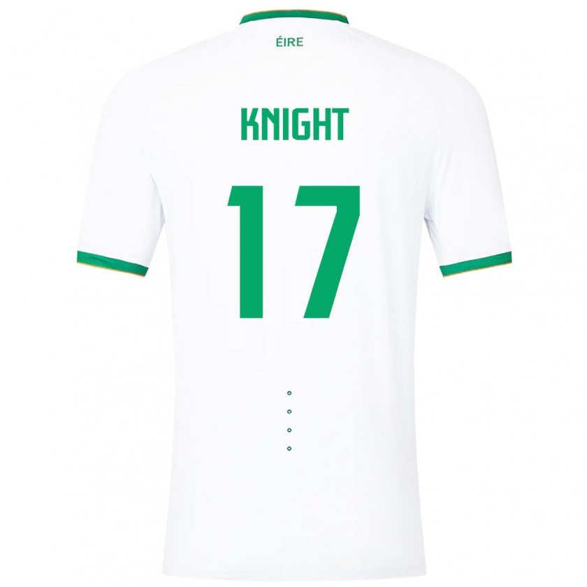 Kandiny Mujer Camiseta Irlanda Jason Knight #17 Blanco 2ª Equipación 24-26 La Camisa Chile