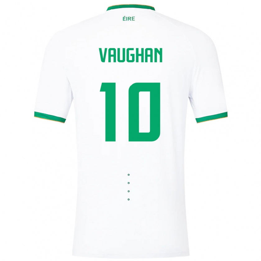 Kandiny Mujer Camiseta Irlanda Harry Vaughan #10 Blanco 2ª Equipación 24-26 La Camisa Chile