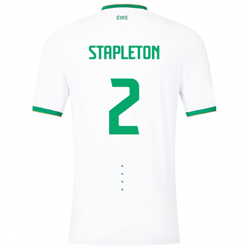 Kandiny Mujer Camiseta Irlanda Jessie Stapleton #2 Blanco 2ª Equipación 24-26 La Camisa Chile