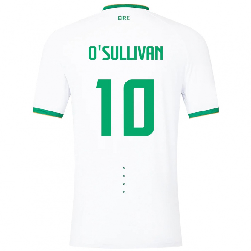 Kandiny Mujer Camiseta Irlanda Denise O'sullivan #10 Blanco 2ª Equipación 24-26 La Camisa Chile