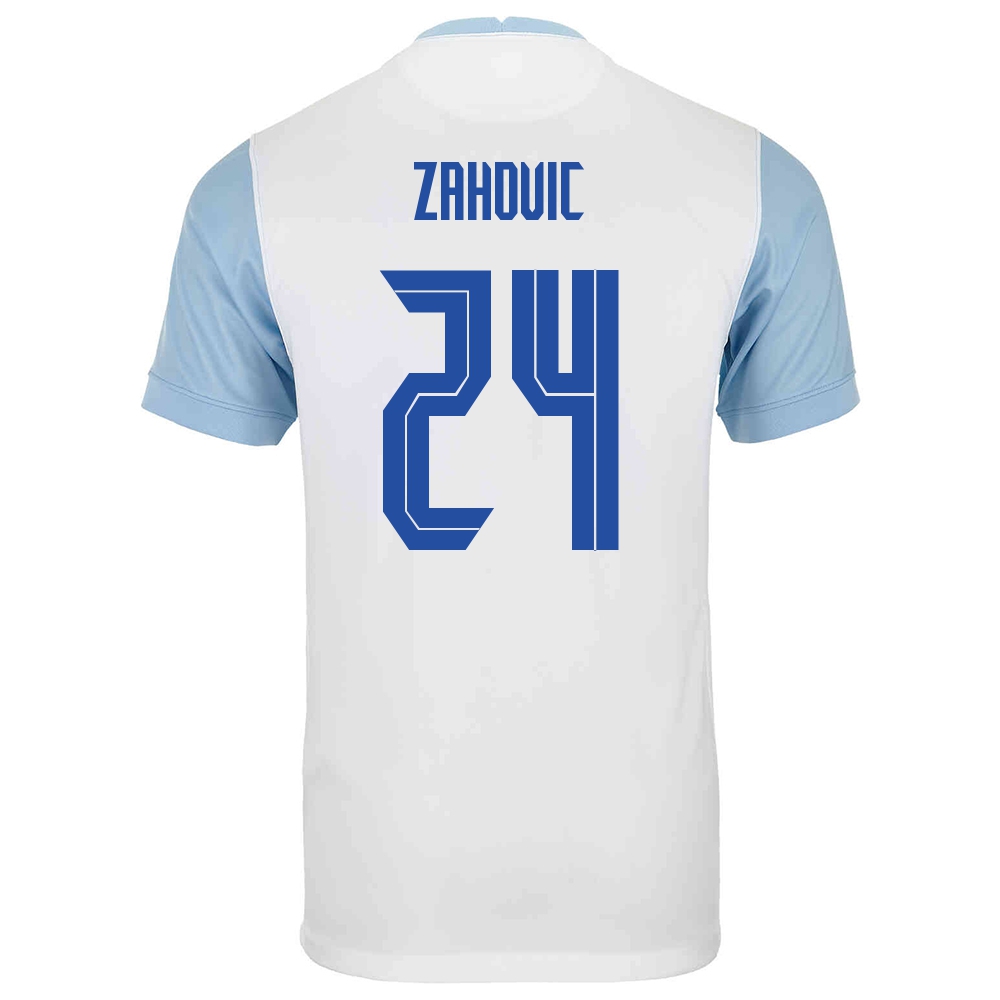 Hombre Selección De Fútbol De Eslovenia Camiseta Luka Zahovic #24 1ª Equipación Blanco 2021 Chile