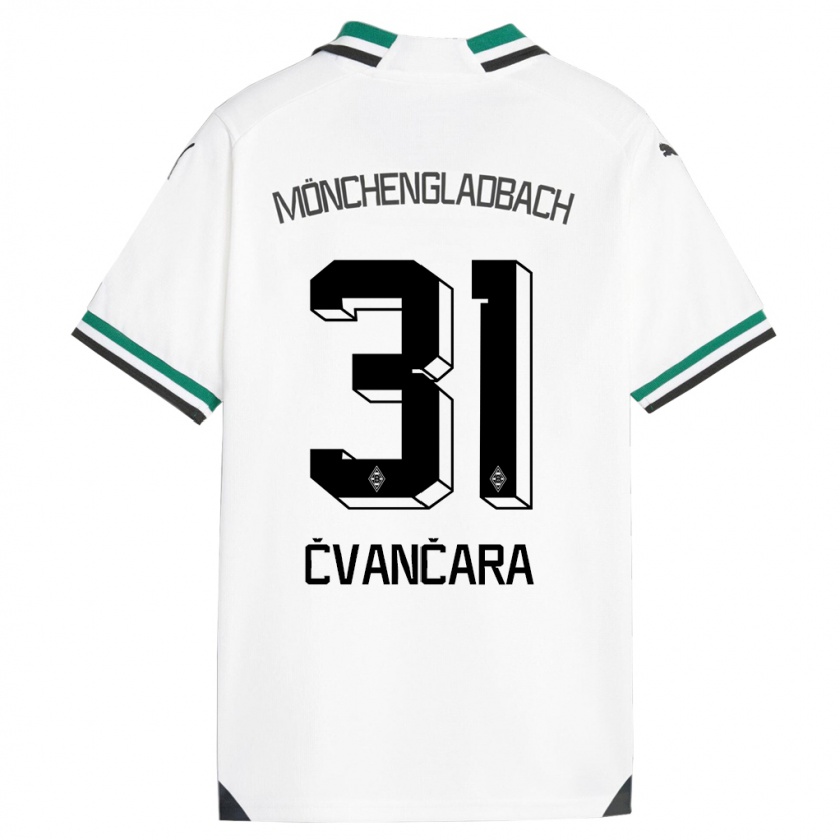 Kandiny Niño Camiseta Tomas Cvancara #31 Blanco Verde 1ª Equipación 2023/24 La Camisa Chile