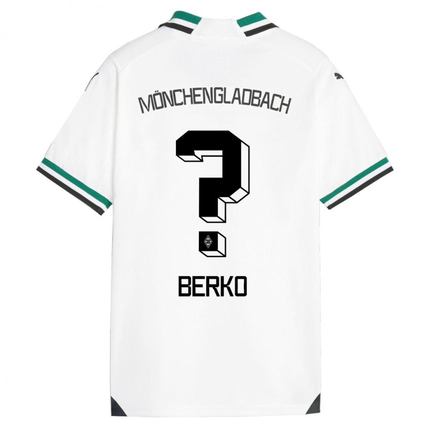 Kandiny Niño Camiseta Dillon Berko #0 Blanco Verde 1ª Equipación 2023/24 La Camisa Chile