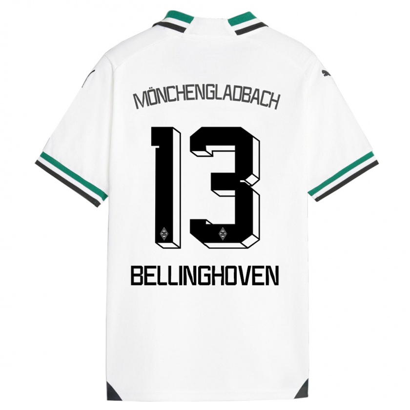 Kandiny Niño Camiseta Christina Bellinghoven #13 Blanco Verde 1ª Equipación 2023/24 La Camisa Chile