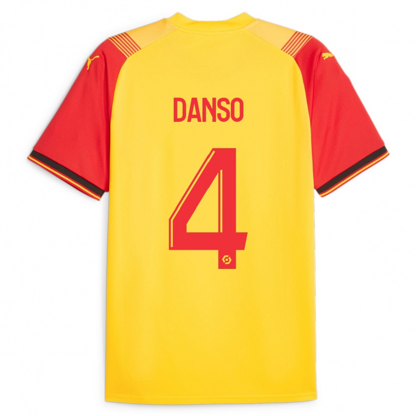 Kandiny Niño Camiseta Kevin Danso #4 Amarillo 1ª Equipación 2023/24 La Camisa Chile