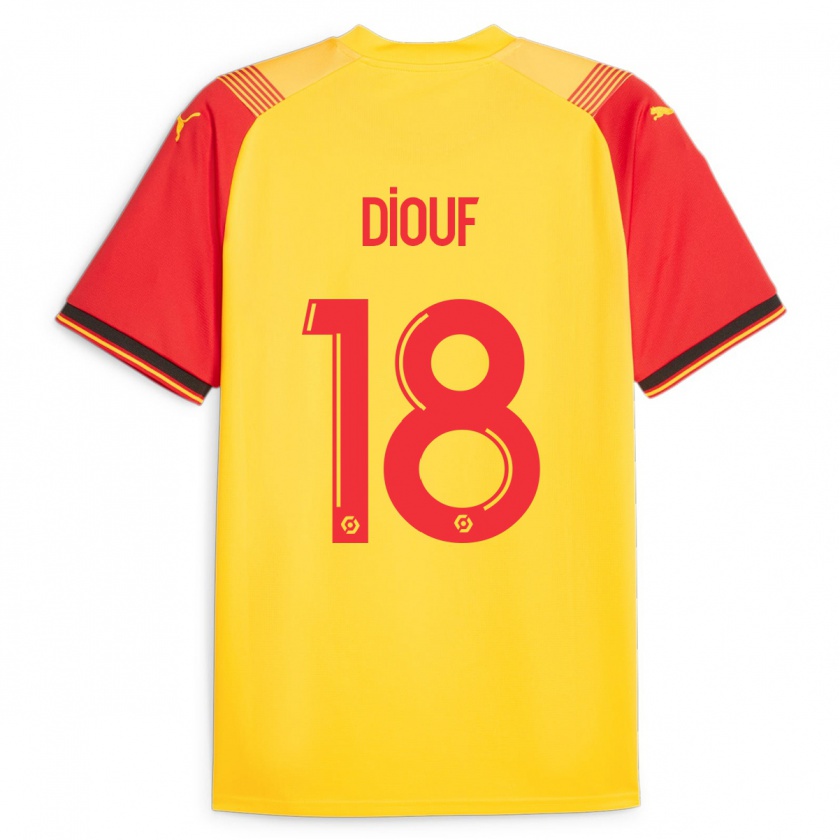 Kandiny Niño Camiseta Andy Diouf #18 Amarillo 1ª Equipación 2023/24 La Camisa Chile