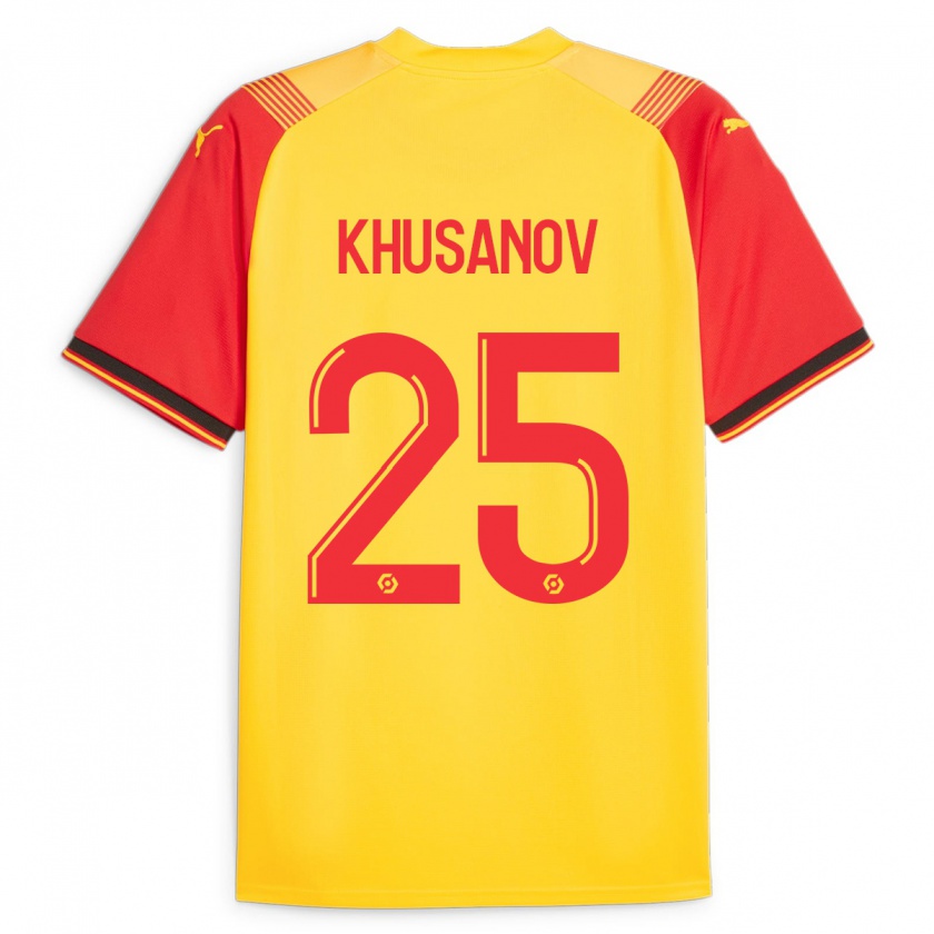 Kandiny Niño Camiseta Abdukodir Khusanov #25 Amarillo 1ª Equipación 2023/24 La Camisa Chile