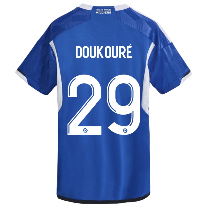 Kandiny Niño Camiseta Ismaël Doukouré #29 Azul 1ª Equipación 2023/24 La Camisa Chile