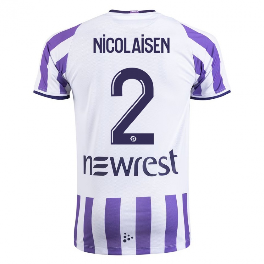 Kandiny Niño Camiseta Rasmus Nicolaisen #2 Blanco 1ª Equipación 2023/24 La Camisa Chile