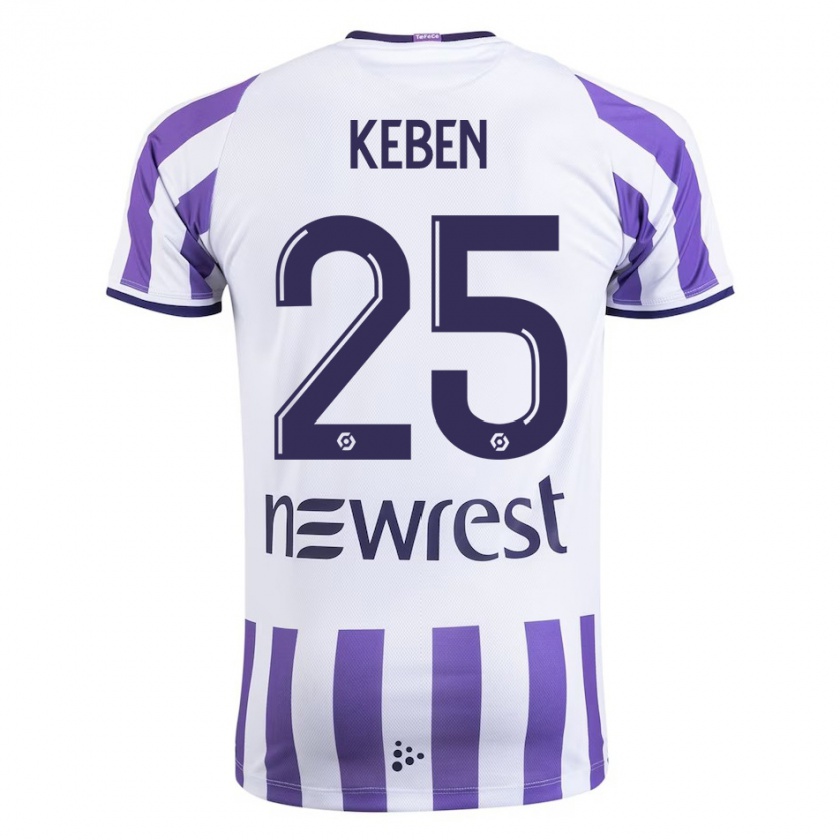 Kandiny Niño Camiseta Kévin Keben #25 Blanco 1ª Equipación 2023/24 La Camisa Chile