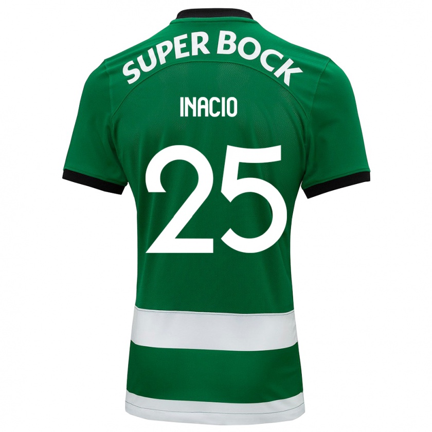 Kandiny Niño Camiseta Gonçalo Inácio #25 Verde 1ª Equipación 2023/24 La Camisa Chile