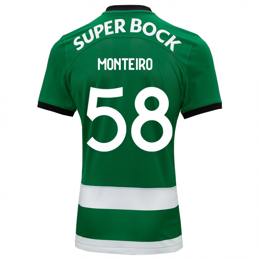 Kandiny Niño Camiseta David Monteiro #58 Verde 1ª Equipación 2023/24 La Camisa Chile