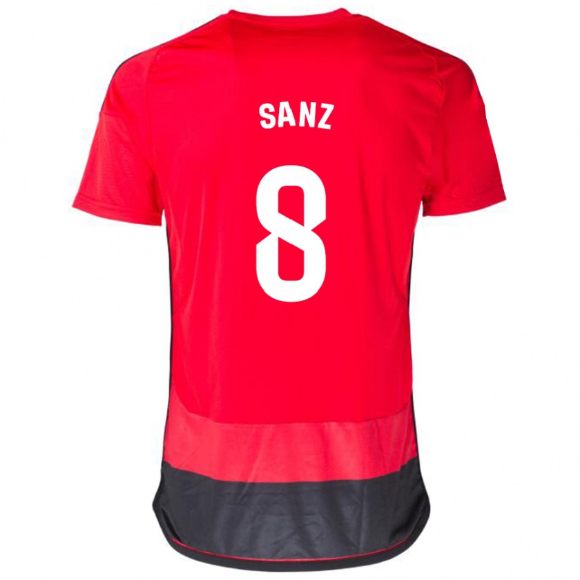 Kandiny Niño Camiseta Álvaro Sanz #8 Negro Rojo 1ª Equipación 2023/24 La Camisa Chile