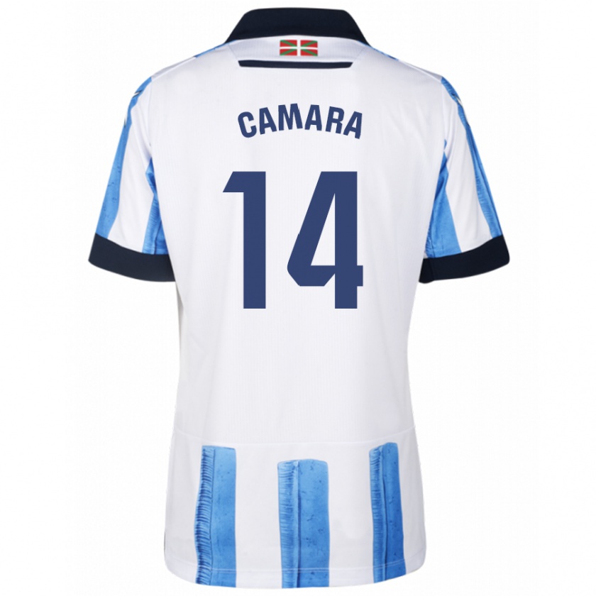 Kandiny Niño Camiseta Ibra Cámara #14 Azul Blanco 1ª Equipación 2023/24 La Camisa Chile