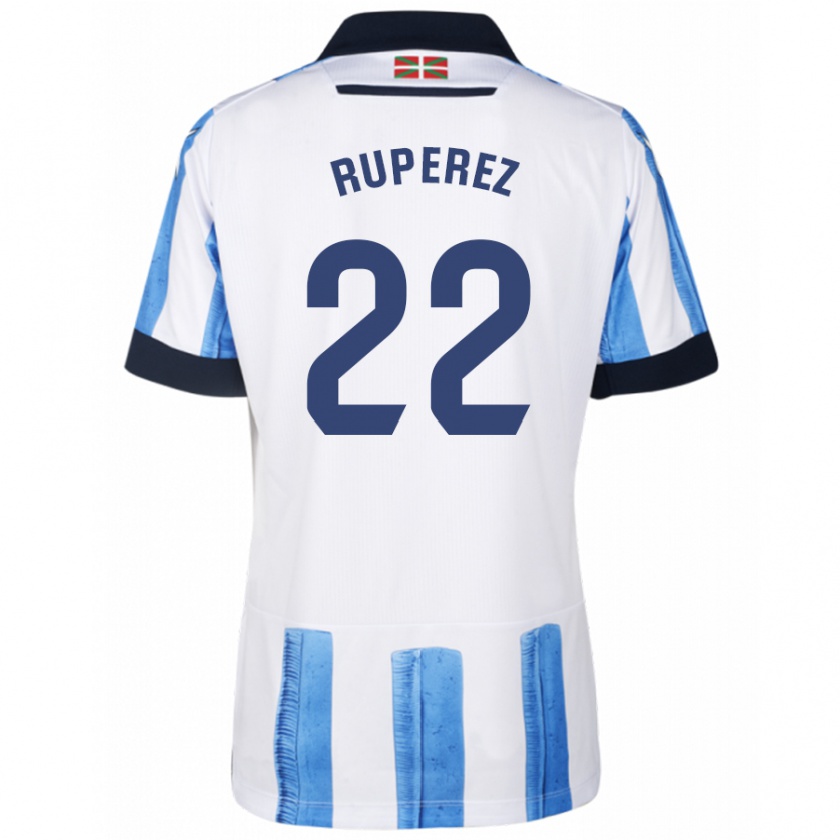 Kandiny Niño Camiseta Iñaki Rupérez #22 Azul Blanco 1ª Equipación 2023/24 La Camisa Chile