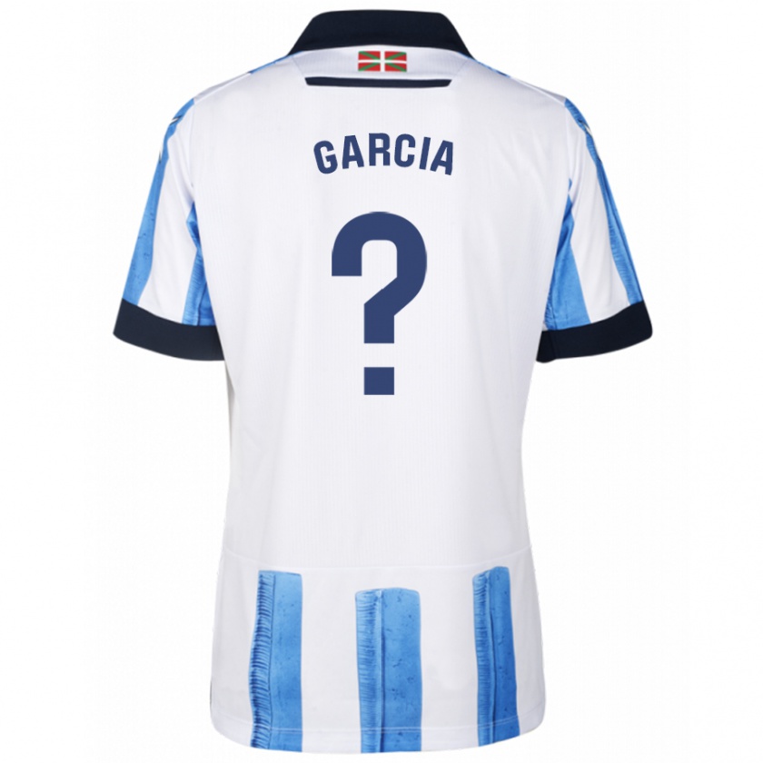 Kandiny Niño Camiseta Alex Garcia #0 Azul Blanco 1ª Equipación 2023/24 La Camisa Chile