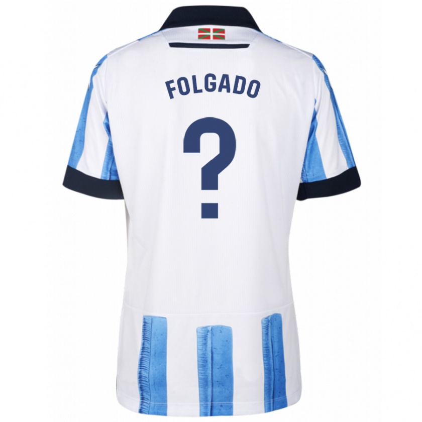 Kandiny Niño Camiseta Theo Folgado #0 Azul Blanco 1ª Equipación 2023/24 La Camisa Chile