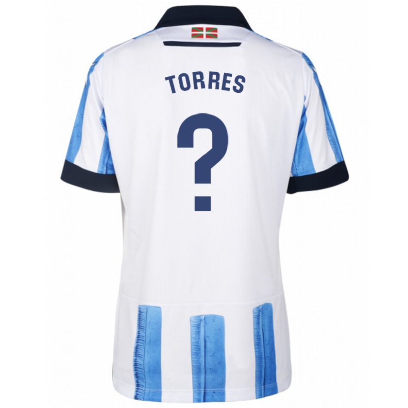 Kandiny Niño Camiseta Domenic Torres #0 Azul Blanco 1ª Equipación 2023/24 La Camisa Chile