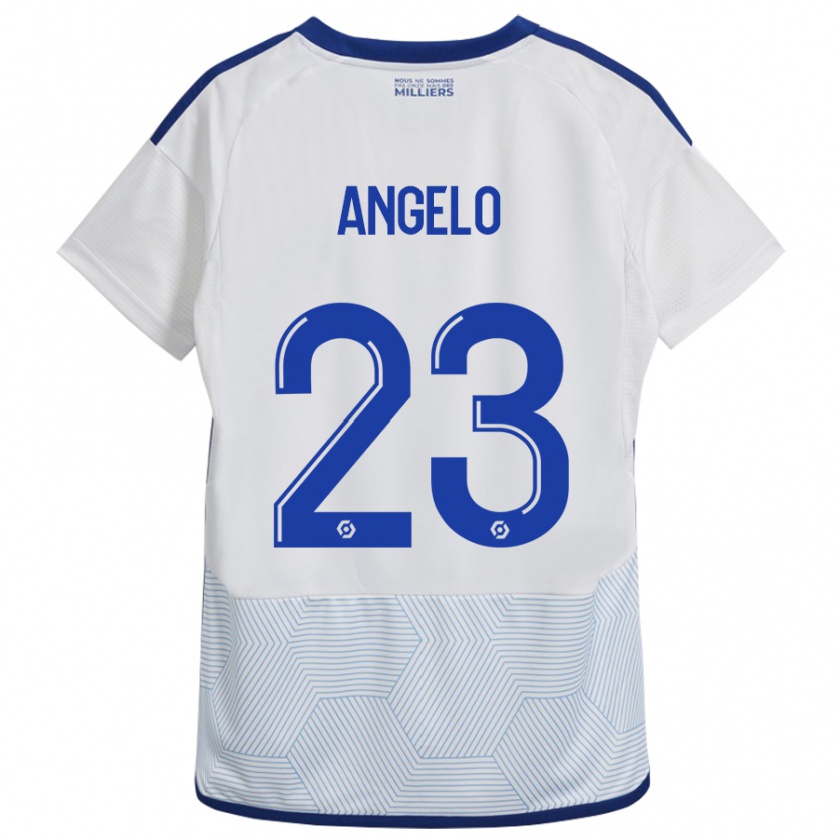 Kandiny Niño Camiseta Ângelo #23 Blanco 2ª Equipación 2023/24 La Camisa Chile