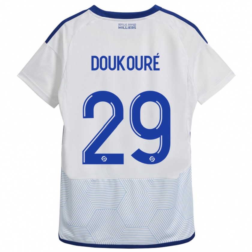 Kandiny Niño Camiseta Ismaël Doukouré #29 Blanco 2ª Equipación 2023/24 La Camisa Chile