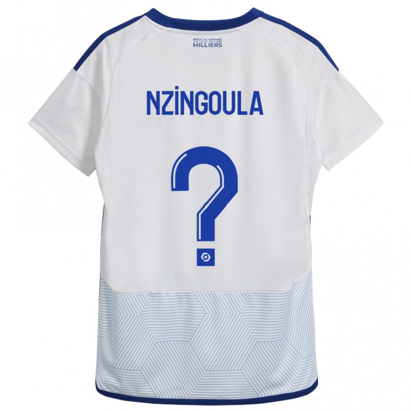 Kandiny Niño Camiseta Rabby Nzingoula #0 Blanco 2ª Equipación 2023/24 La Camisa Chile