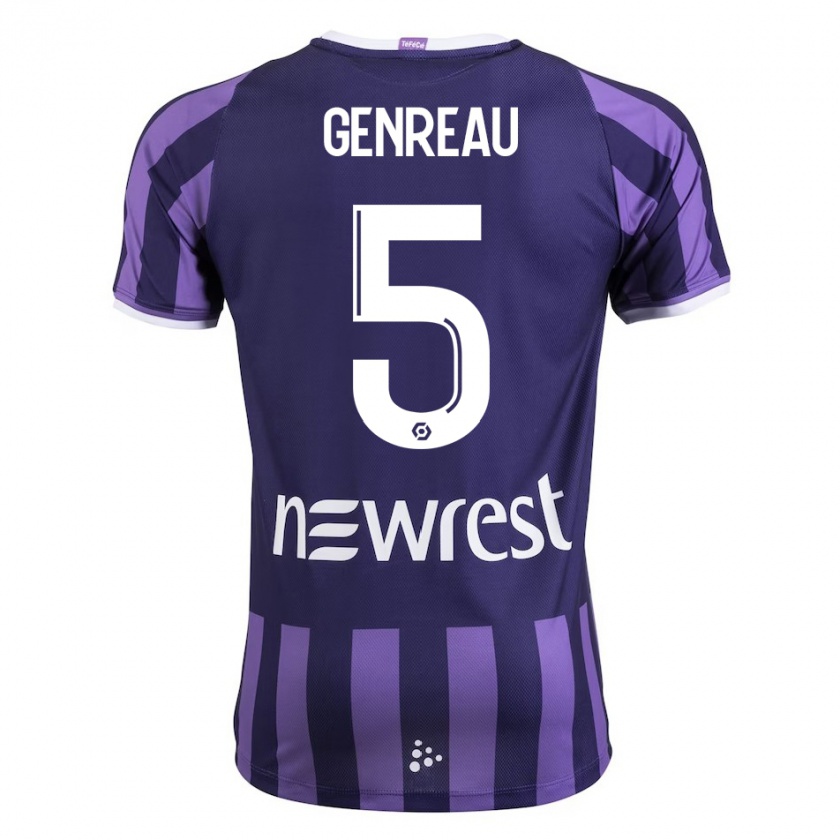 Kandiny Niño Camiseta Denis Genreau #5 Morado 2ª Equipación 2023/24 La Camisa Chile