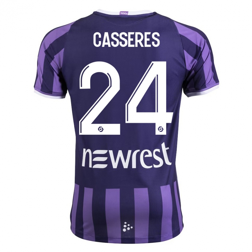 Kandiny Niño Camiseta Cristian Cásseres Jr. #24 Morado 2ª Equipación 2023/24 La Camisa Chile