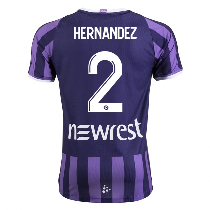 Kandiny Niño Camiseta Lucie Hernandez #2 Morado 2ª Equipación 2023/24 La Camisa Chile