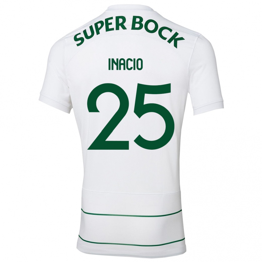 Kandiny Niño Camiseta Gonçalo Inácio #25 Blanco 2ª Equipación 2023/24 La Camisa Chile