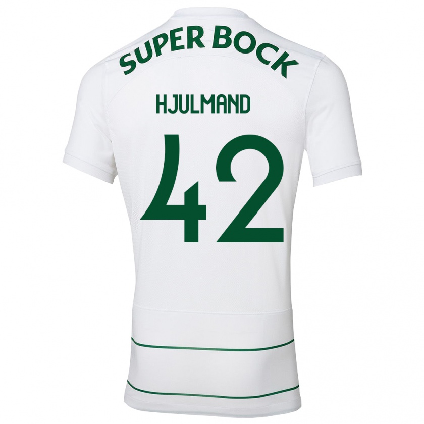 Kandiny Niño Camiseta Morten Hjulmand #42 Blanco 2ª Equipación 2023/24 La Camisa Chile