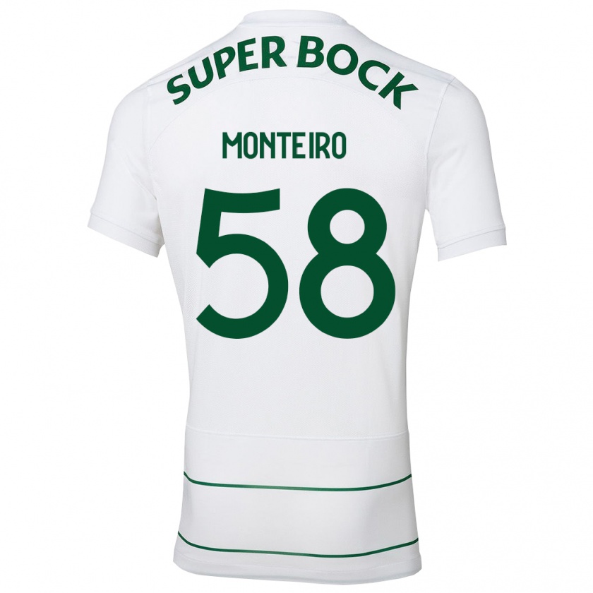 Kandiny Niño Camiseta David Monteiro #58 Blanco 2ª Equipación 2023/24 La Camisa Chile