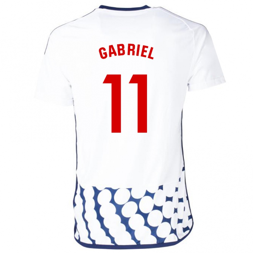 Kandiny Niño Camiseta Sergio Gabriel #11 Blanco 2ª Equipación 2023/24 La Camisa Chile