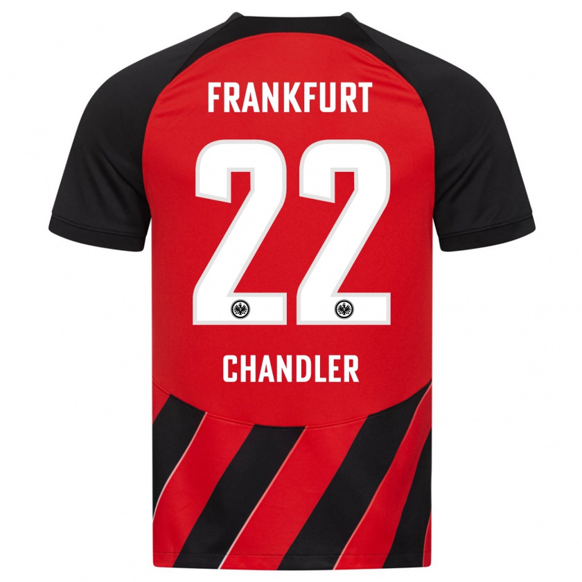 Kandiny Hombre Camiseta Timothy Chandler #22 Negro Rojo 1ª Equipación 2023/24 La Camisa Chile