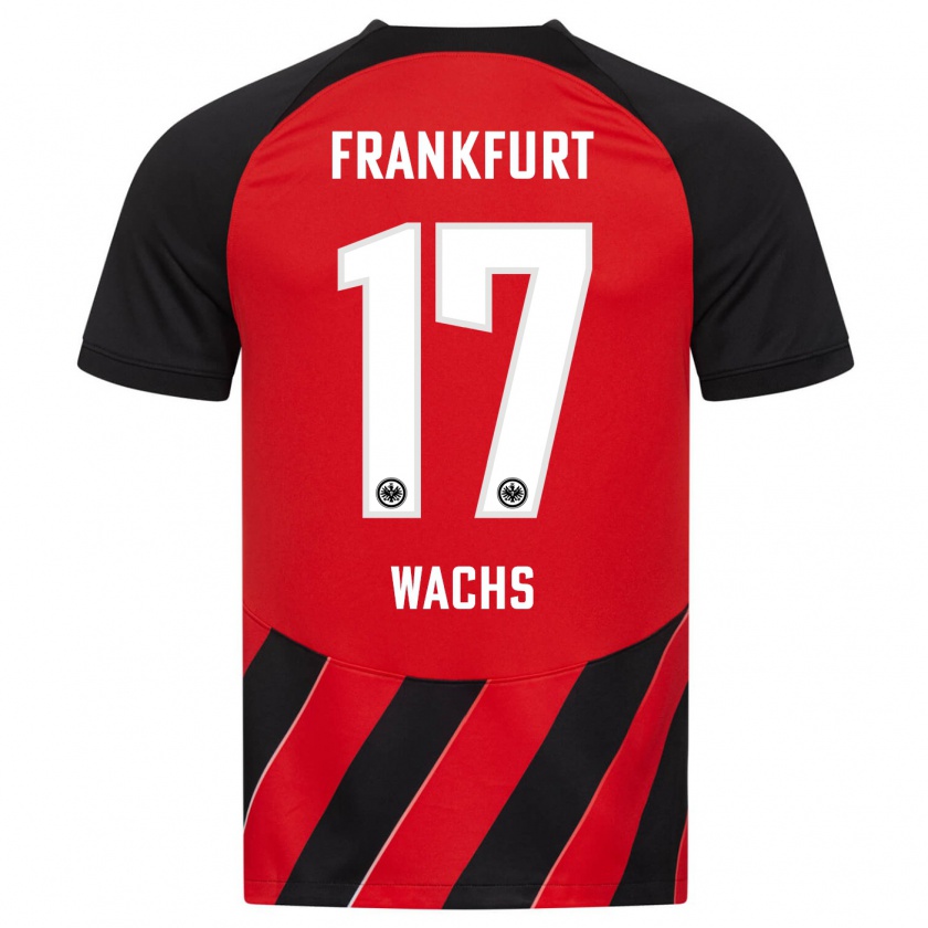 Kandiny Hombre Camiseta Marc Wachs #17 Negro Rojo 1ª Equipación 2023/24 La Camisa Chile